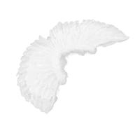 Fdit Ensemble de costume d'ailes d'ange, ailes en plumes avec anneau à cheveux et baguette, accessoires de fête à thème pour performance sur scène et accessoires photo, déguisement de fête (trompette