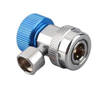 Fdit Ensemble de Coupleurs Rapides AC R134A, Connecteurs Latéraux Haut et Bas pour Système de Climatisation de Voiture, Couplage Métallique à 90 Degrés pour Diagnostic, Charge, (Bleu Basse Tension)