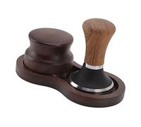 Fdit Ensemble de Distributeur de Doseur de café Kit de Bourrage Manuel D' avec Poignée en Noyer en Acier Inoxydable Poli pour la Cuisine de Bar de café à la Maison (51 mm/2 pouces)