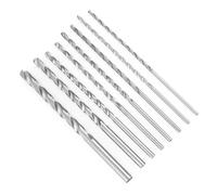 Fdit Ensemble de Forage à Torsion Durable en Acier à Haute Vitesse 8 Pcs Outil D'arbre Droit 4-10 Mm pour la Piste de Forage en Bois