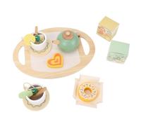 Fdit Ensemble de Jeu de thé en Bois pour Filles, Ensemble de thé éducatif de Simulation pour la Maison, L'école Maternelle, Matériau en Bois de Pin, Comprend Un Plateau, Une Théière, des Tasses, des