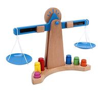 Fdit Ensemble de Jouets de Balance en Bois, Balance éducative avec Poids Colorés, Jouet D'enseignement des Mathématiques pour Les Enfants âgés de 3 Ans et Plus pour Apprendre Les