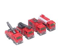Fdit Ensemble de Jouets de Camion de Pompiers, Jouet éducatif de Voiture à Tirer pour Enfants, 4 Pièces 1: 32, Modèle de Camion de Simulation élevé, Sûr et Non Toxique