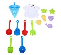 Fdit Ensemble de Jouets de Plage pour Enfants, Kit de Jeu de Sable de 14 Pièces avec Tamis à Crabe, Pelle, Arrosoir, Moule d'apprentissage STEM pour la Construction de Châteaux de