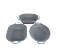 Fdit Ensemble de Moules à Pâtisserie en Silicone, 3 Moules à Pain Antiadhésifs avec des Formes Carrées, Ovales et Rondes, Plateaux à Gâteaux en Silicone Allant au Four à -ondes avec