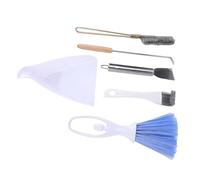 Fdit Ensemble de Nettoyant à Cage à Oiseaux, Articles de Balayage Parakeet, Kit D'outils de Balayage pour Cages avec Pelle en Acier Inoxydable, Brosse Métallique et Balai à Plusieurs