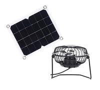 Fdit Ensemble de Panneaux Solaires 10W avec Ventilateur de Refroidissement, pour Maison de Chien, Poulailler, Serre, Camping-Car, Ventilation par Batterie