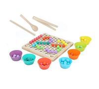 Fdit Ensemble de Perles D'entraînement des Mains avec Pince/Support en Bois, Planche de Puzzle pour Enfants, Jouets éducatifs (#1)