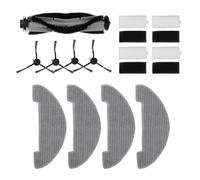 Fdit Ensemble de Pièces de Rechange pour Aspirateur Robot Vactidy Nimble T7 T8 : 1 Brosse Principale, 4 Brosses Latérales, 4 Filtres et 4 Chiffons de Nettoyage pour Un Nettoyage