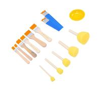 Fdit Ensemble de Pinceaux à Collage, Kit de Découpage 21 Pièces avec Sac de | Kit de Démarrage de 21 Pièces, 5 Pinceaux de 0,5 à 1,9 Pouces, 6 Pinceaux Inclus, Sac de Rangement Transparent, Eau