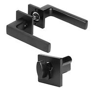 Fdit Ensemble de Poignées de Porte Noires Réglables, Bouton Ergonomique Anti-usure en Alliage de Zinc avec Languette de Verrouillage Muet pour Portes en Bois de sécurité