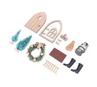 Fdit Ensemble de Porte d'alimentation de Noël, Matériau en Bois Durable, Kit de Construction de Décoration de Maison de Poupée pour Personnes Curieuses