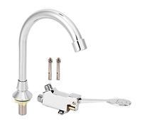 Fdit Ensemble de Robinet de lavabo, kit de Robinet à pédale, Robinet de Commande au Pied à Montage au Sol sans pour la Maison/l'école/Les lieux publics