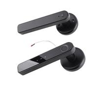 Fdit Ensemble de Serrure à Levier de Porte D'entrée sans clé, Serrure de Porte Intelligente à Empreinte Digitale avec 4 Modes D'ouverture et Châssis Entièrement en Métal pour la (BLACK)