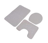 Fdit Ensemble de Tapis de Salle de Bain 3 Pièces, Tapis de Couverture D'abattant de WC en Forme de U, de Bain profilé Absorbant l'eau Antidérapant pour Adultes, Protection Parfaite pour (White)