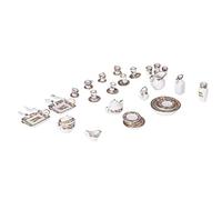 Fdit Ensemble de Tasses à thé en Porcelaine pour Maison de Poupée 1:12, au Design Traditionnel, Cadeau Parfait pour Les Amateurs de Maison de Poupée, Matériau en Céramique, 40 Pièces (40 Type2)