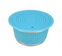 Fdit Ensemble de Tasses Filtrantes à Capsules de café Réutilisables en Acier Inoxydable avec Couvercle en Poudre Assorti pour, Profitez du Bon Temps à la Maison ou au Bureau (BLUE)