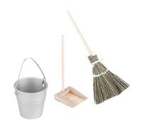 Fdit Ensemble D'Outils de Ménage de Maison de Poupée, Outils de Nettoyage Miniatures Faits à la Main pour Un Jeu de Rôle Créatif,