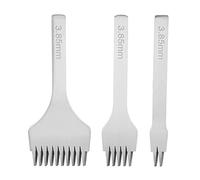 Fdit Ensemble D'outils de Perforation pour le Cuir en Acier, 3 Tailles 2 5 10 Perforatrices pour L'artisanat du Cuir, Poignée Polie pour un Travail de Couture Uniforme, 3,7 Pouces (Espacement,85