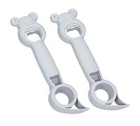 Fdit Ensemble D'ouvre-bouteille Portable 4 en 1, 2 Ouvre-bouteilles Manuels pour Bière, Soda et Canettes, Matériau PP et Acier Inoxydable 304, Outil de Cuisine et de Bar Compact de (GRAY)