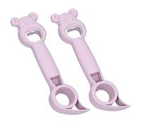 Fdit Ensemble D'ouvre-bouteille Portable 4 en 1, 2 Ouvre-bouteilles Manuels pour Bière, Soda et Canettes, Matériau PP et Acier Inoxydable 304, Outil de Cuisine et de Bar Compact de (PURPLE)