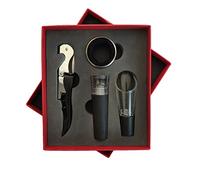 Fdit Ensemble D'ouvre-Vin en Acier Inoxydable, Kit de Tire-bouchon à Poignée Durable pour les Amateurs de Vin pour Bar à Domicile, Ouvre-bouteille Manuel, Emballage de Boîte-cadeau (rouge)