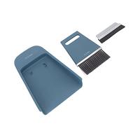 Fdit Ensemble Mini Pelle et Balayette, 2 Balayettes et 1 Pelle pour Table, Comptoir, Clavier, Voiture et Animaux Domestiques, avec Têtes de Brosse Souples et Dures pour Un Nettoyage (Bleu Marine)