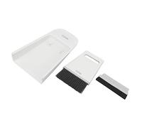 Fdit Ensemble Mini Pelle et Balayette, 2 Balayettes et 1 Pelle pour Table, Comptoir, Clavier, Voiture et Animaux Domestiques, avec Têtes de Brosse Souples et Dures pour Un Nettoyage (Gris Blanc)