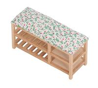 Fdit Étagère à Chaussures Miniature à 2 Couches pour Maison de Poupée, Grand Espace de Rangement, étagère à Chaussures Exquise pour Entrée, Bouleau, Tissu, éponge - Décoration Idéale pour Maison de