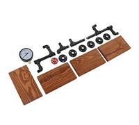 Fdit Étagère à Tuyaux de Style Industriel, Bibliothèque à 4 Couches avec Rangement Polyvalent en Pin carbonisé en Acier Malléable Robuste pour la Décoration de la Maison