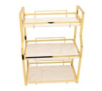 Fdit Étagère de Rangement de Salle de Bain, Organisateur d'angle Mural avec Matériau en Fer de qualité Supérieure, Design Moderne Blanc et Or pour Le Rangement de la Cuisine du Salon, (3 Niveaux)