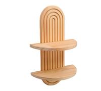 Fdit Étagère Flottante Style Boho, Double étagère, Support de Plantes Moderne pour Salon, Décoration de Chambre à Coucher, 34,6x12cm (Brun Clair)