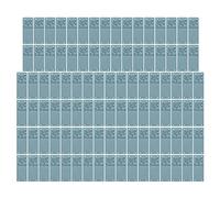 Fdit Étiquette en Cuir PU, 100 Pièces 2x5 Cm, étiquettes Faites à la Main avec Quatre Trous de Couture, Matériau Super Fibre pour Sacs à Vêtements, Portefeuille et Projets Textiles (BLUE)