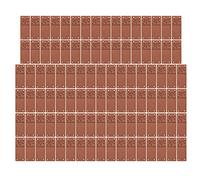 Fdit Étiquette en Cuir PU, 100 Pièces 2x5 Cm, étiquettes Faites à la Main avec Quatre Trous de Couture, Matériau Super Fibre pour Sacs à Vêtements, Portefeuille et Projets Textiles (Marron foncé)