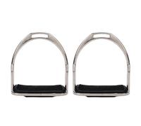 Fdit Étriers D'équitation, Paire D'étriers Plaqués en Caoutchouc et en Fer avec Coussinets Antidérapants pour Selles équestres, Accessoires D'équitation Occidentale