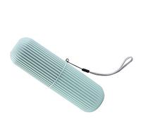 Fdit Étui à Brosse à Dents de Voyage, Porte-Brosse à Dents Portable avec Poignée Antidérapante et Housse Anti-poussière, Paquet de 2 pour Voyage, Camping, d'affaires, école, (Green)