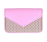 Fdit Étui à Cartes de Visite, Cuir Business Nom Carte Holder Case Wallet Credit Card Card Book with Magnetic Fermtor Carte Holder Women Men (Pink)