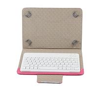 Fdit Étui en Cuir PU pour Tablette et Clavier de 10 Pouces, Support Bluetooth, étanche, pour Téléphone Portable iOS (Clavier 10 Pouces + étui en Cuir Rose Rouge)