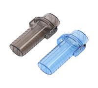 Fdit Étui étanche Portable, Conteneur de Voyage Hermétique pour Clés et Petits Objets, Paquet de 2 Comprenant un Sifflet D'urgence pour la Randonnée en Camping (noir et bleu)