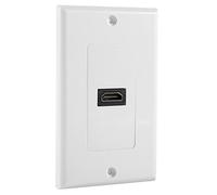 Fdit Extension de Plaque Murale 1 Port avec Connecteurs Plaqués or, Solution Idéale pour la Maison ou L'entreprise, Plastique ABS, Blanc