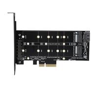 Fdit extension PCI-E Carte adaptateur PCI-E 4X à M.2 NVMe SSD NGFF B-key + M-key Expansion Dual Interface