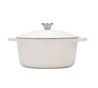 Fdit Faitout en Fonte, Marmite émaillée avec Couvercle à Circulation Automatique, Batterie de Cuisine Robuste pour Braiser et Ragoût pour Cuisinière électrique à Gaz à Induction, (26CM)