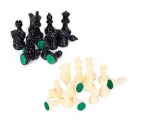 Fdit Fdit Jeu D'échecs en Plastique, Fabrication Soignée, Base en Peluche Silencieuse, Jeu D'échecs Complet, Léger pour Les Voyageurs (Grand Roi Hauteur 77mm) (Grand Roi Hauteur 77mm) (