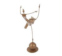 Fdit Figurine de Ballerine, Magnifique Sculpture en Métal Peint à la Main, Représentant une Danseuse de Ballet, Couleur or Brillant, Socle Stable, Lignes épurées, Idéale pour (Papillon sur la jupe)