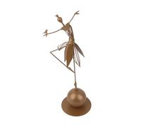 Fdit Figurine de Ballerine, Magnifique Sculpture en Métal Peint à la Main, Représentant une Danseuse de Ballet, Couleur or Brillant, Socle Stable, Lignes épurées, Idéale pour (Oiseau à portée de main)