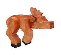 Fdit Figurine de Cerf en Bois Faite à la Main pour Décoration de Noël, Sculpture sur Bois Unique pour une Ambiance Festive