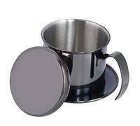 Fdit Filtre à café en Acier Inoxydable, Cafetière Portable Amovible et Réutilisable avec un Design Compact et Exquis, pour la Maison, le Bureau, les Voyages, le Camping (Couleur Noir Ti)