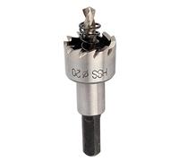 Fdit Foret de Scie Cloche à Métal de 20 Mm, Coupe-dents en Carbure pour Acier Inoxydable et Tôle, Foret Pilote à Pointe Fendue avec Bride de Contrôle de Profondeur