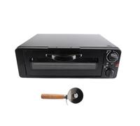 Fdit Four à Pizza Intérieur en Acier Inoxydable 1200W, Cuiseur à Pizza Multifonction pour Plan de Travail avec Chauffe Rapide et Design Compact pour Préparation de à Domicile (Prise UE 220V)