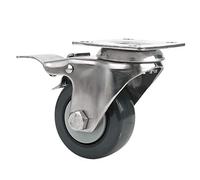 Fdit Frein en Polypropylène de 1,5 Pouce Roue Universelle 304 Support en Acier Inoxydable Chariots Silencieux pour Roues et Chariots à Palettes et